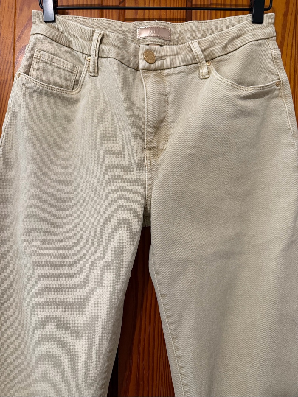 KUT from the Kloth Meg Fab AB Wide Leg Jeans - High Rise Tan / Khaki/ Neutral - Picture 3 of 11